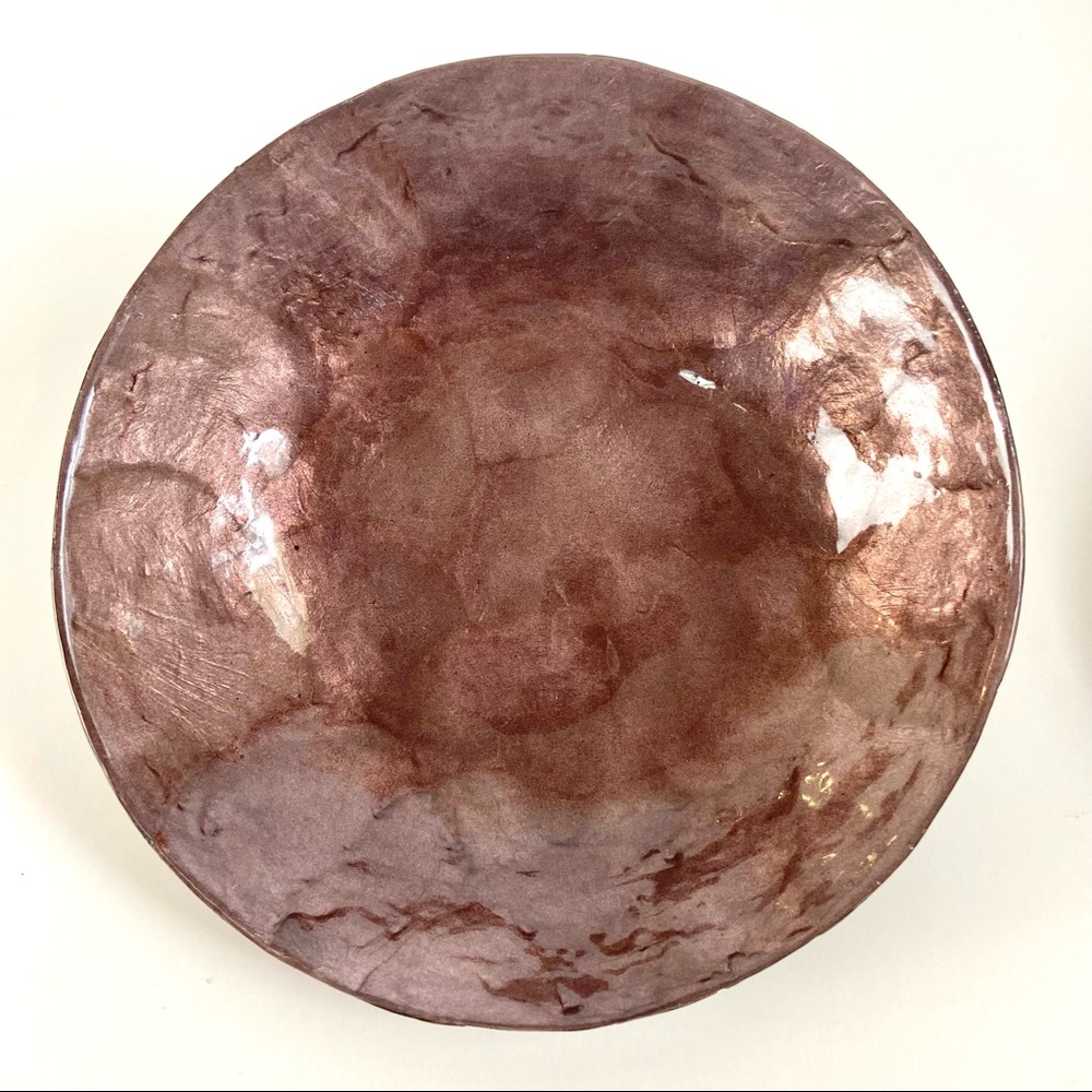 2 Z Gallerie Capiz Shell Bowls in Dark Amethyst - Picture 2 of 10